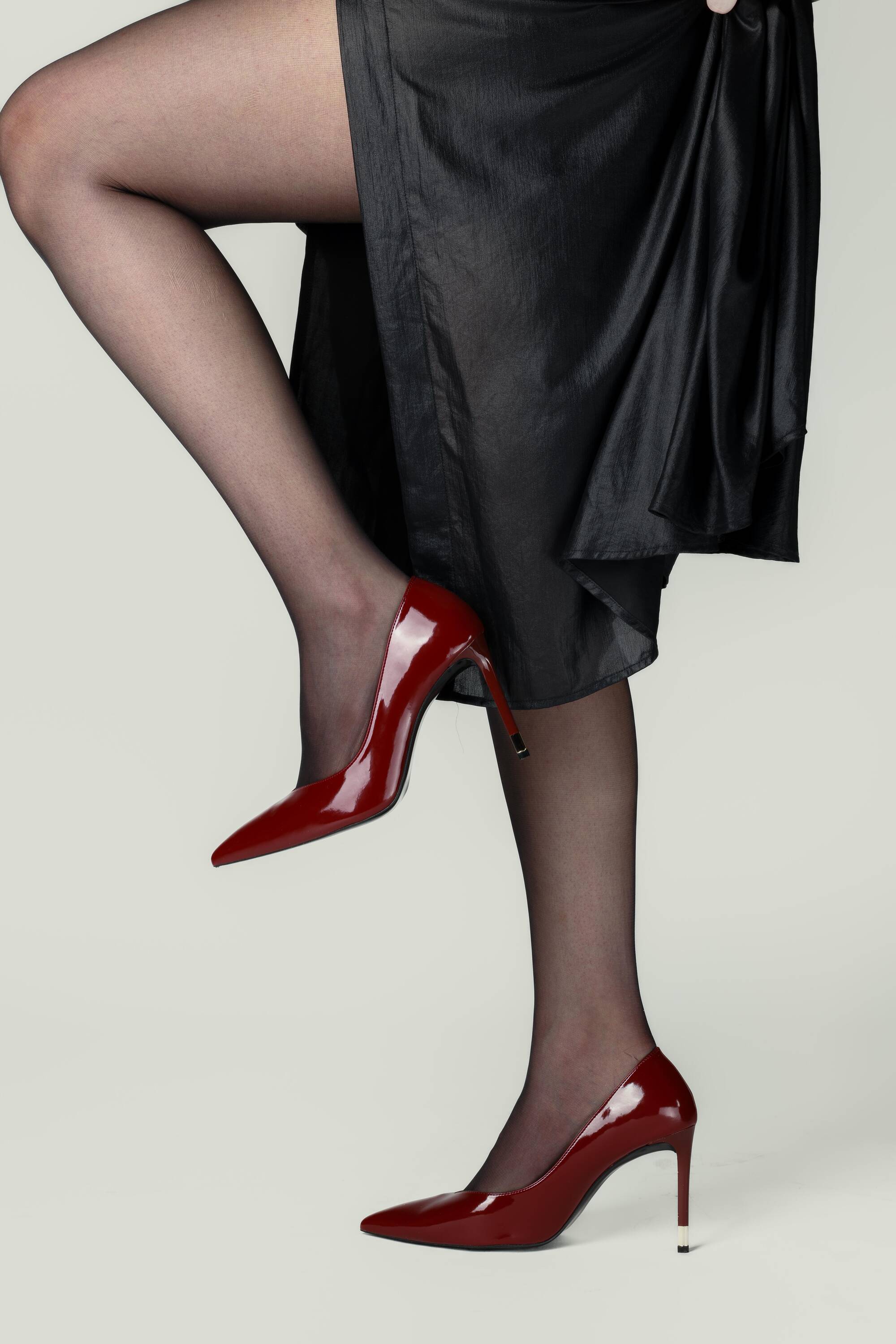 Bordo Parlak Rugan Stiletto