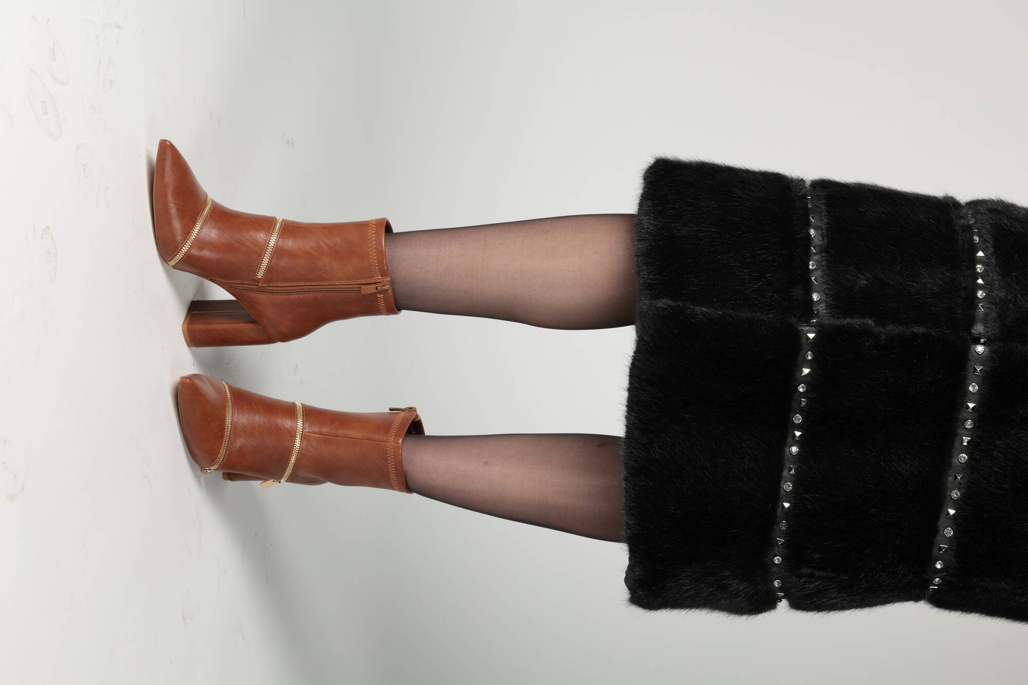 Kahverengi Fermuar Detaylı  Bot